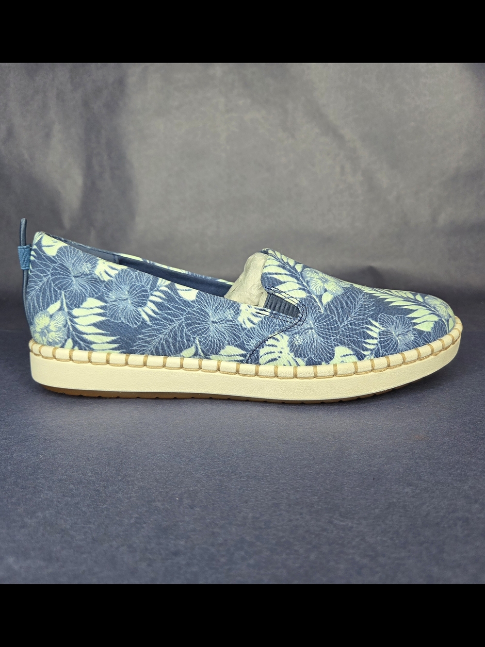 Cloudsteppers by Clarks Navy Floral Canvas Slip-On Loafers - Picture 5 of 8